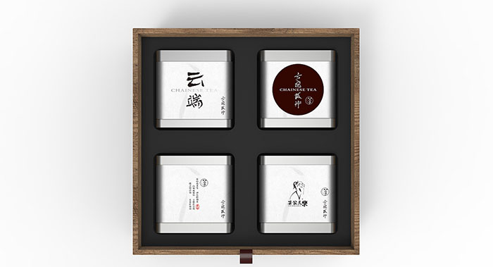 云端高级茶叶盒包装设计-木质茶叶盒包装设计
